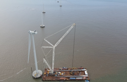 The joyful atmosphere on the construction site of the Ben Tre V1.3 Offshore Wind Farm
